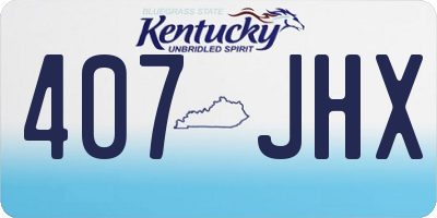 KY license plate 407JHX