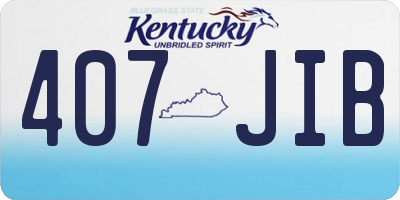 KY license plate 407JIB