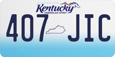 KY license plate 407JIC