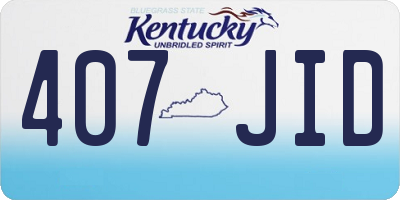 KY license plate 407JID