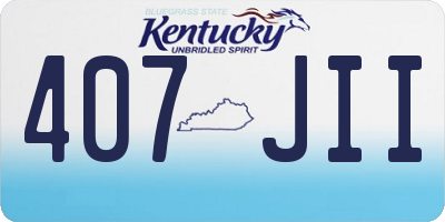KY license plate 407JII