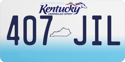 KY license plate 407JIL