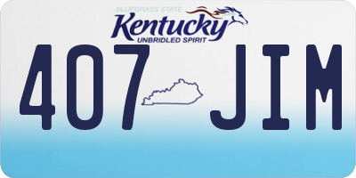 KY license plate 407JIM