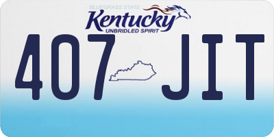 KY license plate 407JIT
