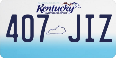 KY license plate 407JIZ