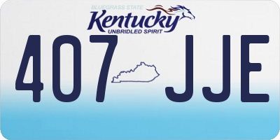 KY license plate 407JJE
