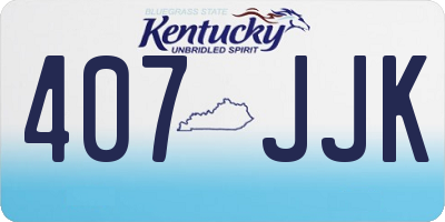 KY license plate 407JJK