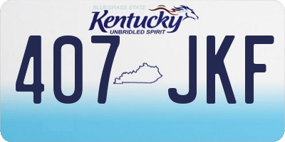 KY license plate 407JKF
