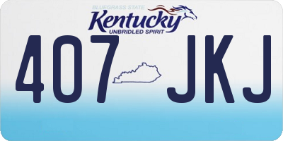 KY license plate 407JKJ