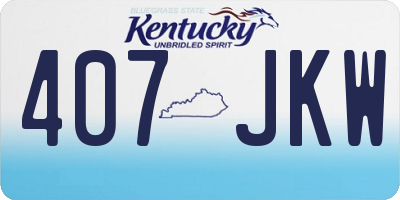 KY license plate 407JKW
