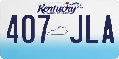KY license plate 407JLA