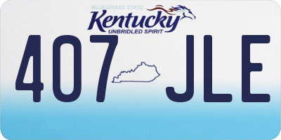 KY license plate 407JLE