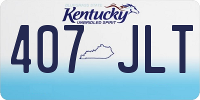 KY license plate 407JLT