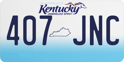 KY license plate 407JNC