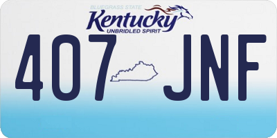 KY license plate 407JNF