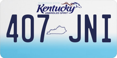 KY license plate 407JNI