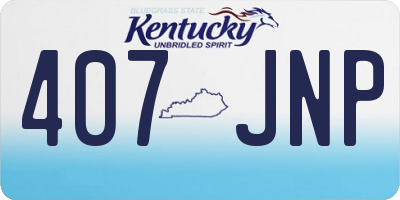 KY license plate 407JNP