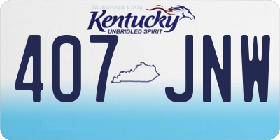 KY license plate 407JNW