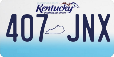KY license plate 407JNX