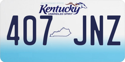 KY license plate 407JNZ