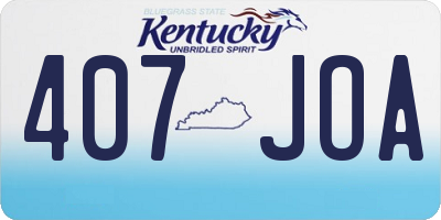 KY license plate 407JOA