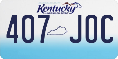 KY license plate 407JOC