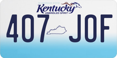 KY license plate 407JOF
