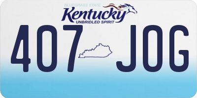 KY license plate 407JOG