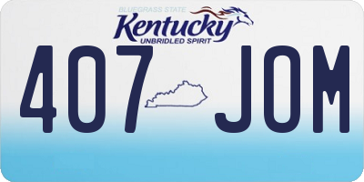 KY license plate 407JOM