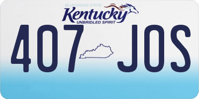 KY license plate 407JOS