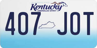 KY license plate 407JOT