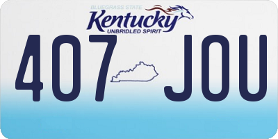 KY license plate 407JOU