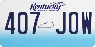 KY license plate 407JOW