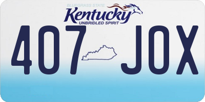 KY license plate 407JOX