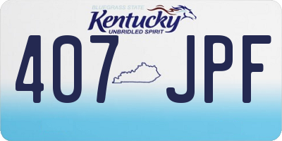 KY license plate 407JPF