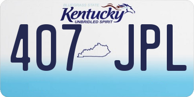 KY license plate 407JPL