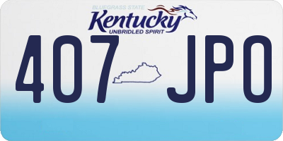 KY license plate 407JPO