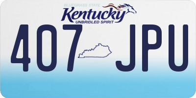 KY license plate 407JPU