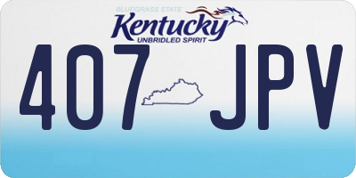 KY license plate 407JPV