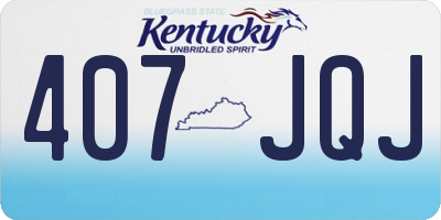 KY license plate 407JQJ