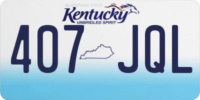 KY license plate 407JQL