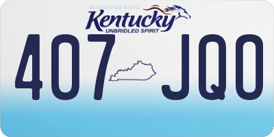 KY license plate 407JQO