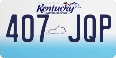 KY license plate 407JQP