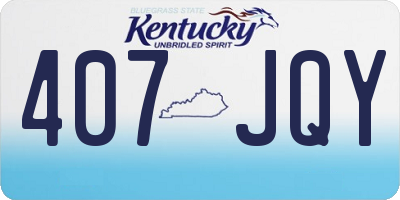 KY license plate 407JQY
