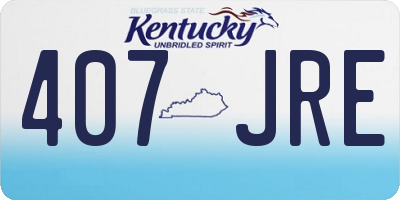 KY license plate 407JRE