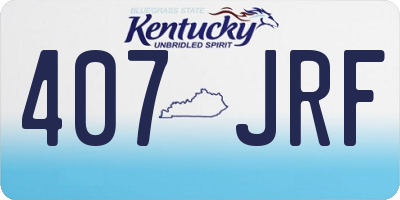 KY license plate 407JRF