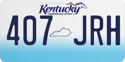 KY license plate 407JRH