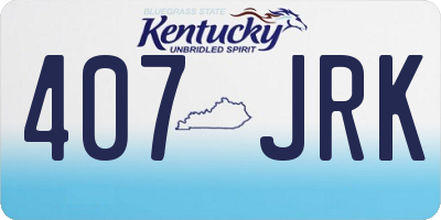 KY license plate 407JRK