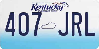 KY license plate 407JRL