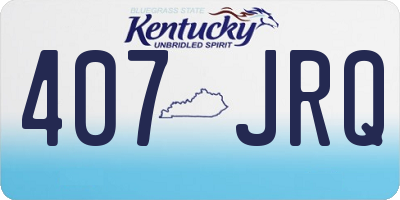 KY license plate 407JRQ